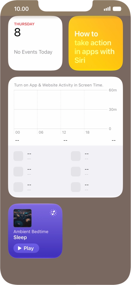 Press and hold the required widget until a pop-up menu is displayed.