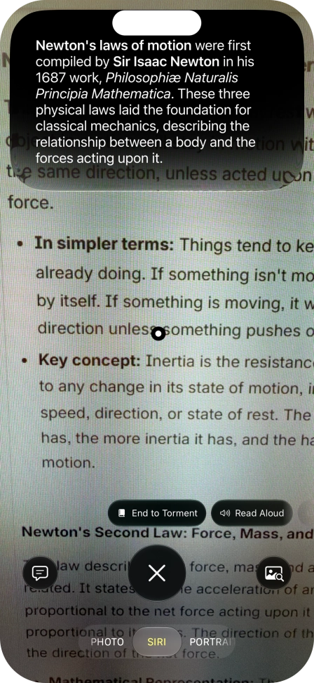 To use visual intelligence on a text, take a picture of the text, press the required setting and follow the instructions on the screen to use the function. To use visual intelligence on a text, take a picture of the text, press the required setting and follow the instructions on the screen to use the function.