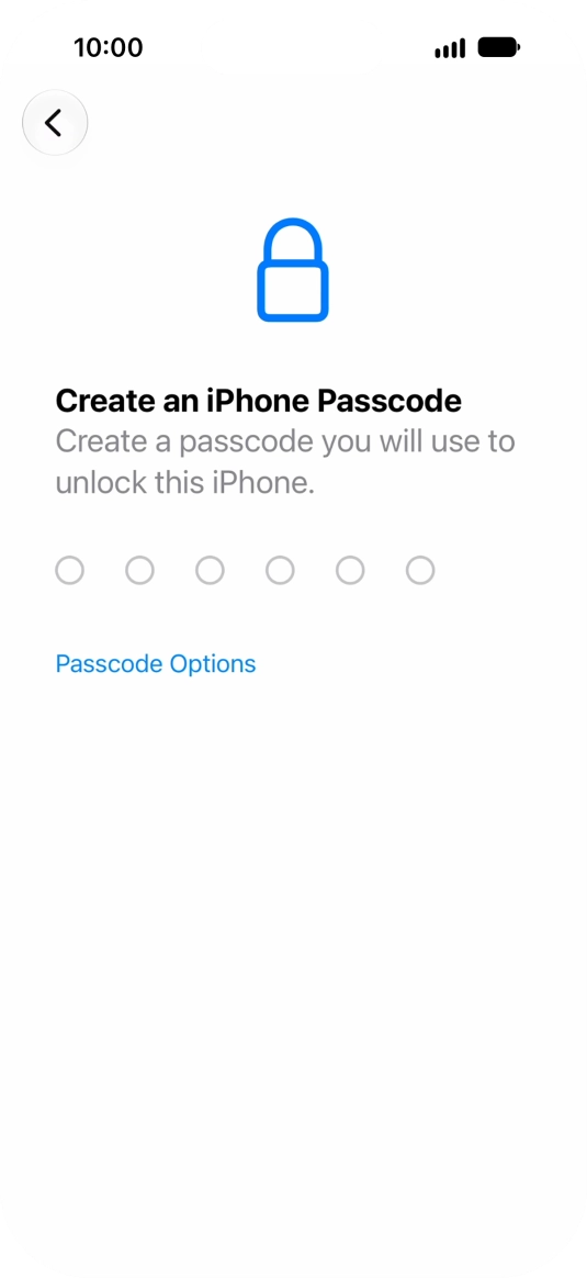 Press Passcode Options.