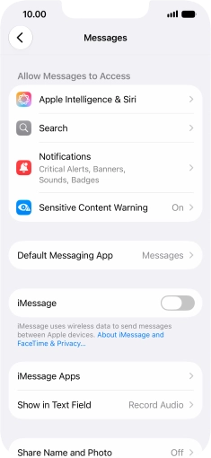 Press the indicator next to 