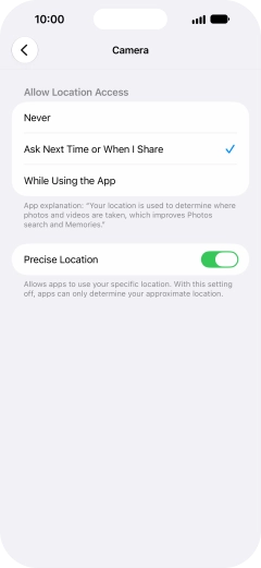 Press the required setting to turn the function on or off. Press the required setting to turn the function on or off.