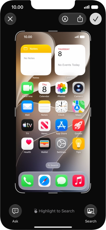 Follow the instructions on the screen to edit and save your screenshot.