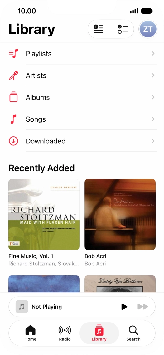 Press Playlists.