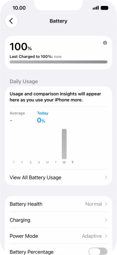Press Power Mode.