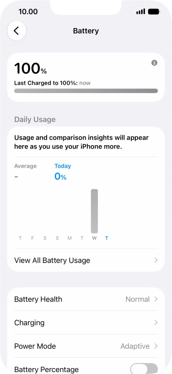 Press Power Mode.