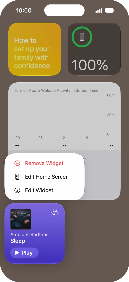 Press Remove Widget.