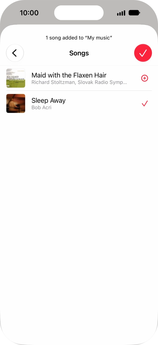 Press the confirm icon.