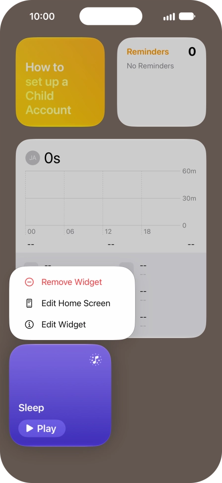 Press Remove Widget.