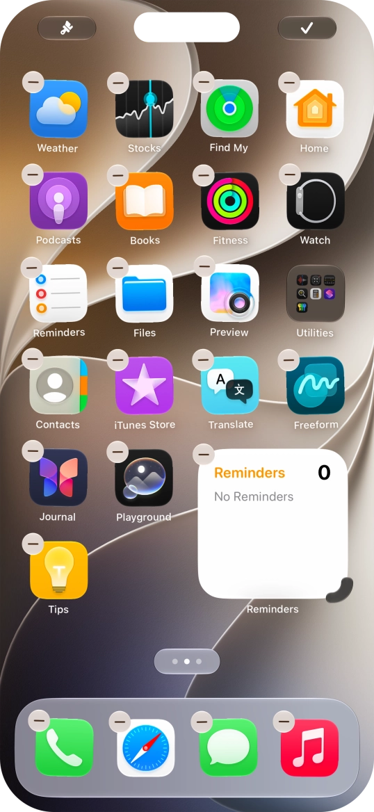 Press the confirm icon.