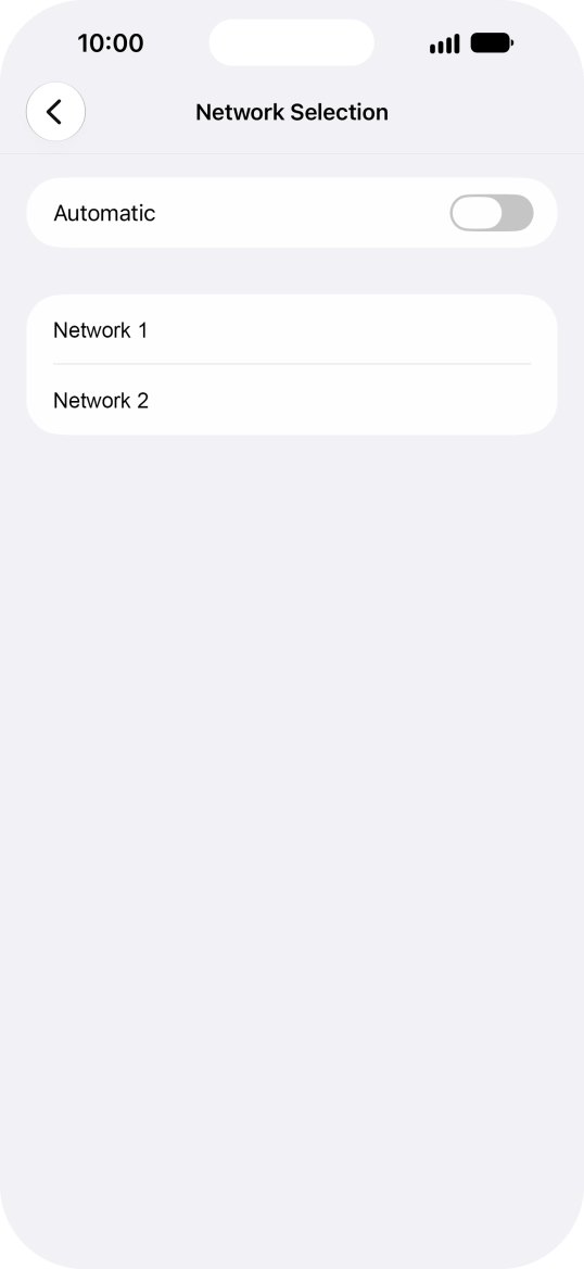 If you turn off the function, press the required network.