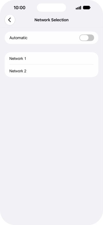 If you turn off the function, press the required network.