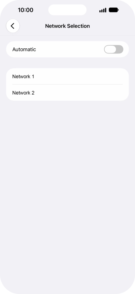 If you turn off the function, press the required network.
