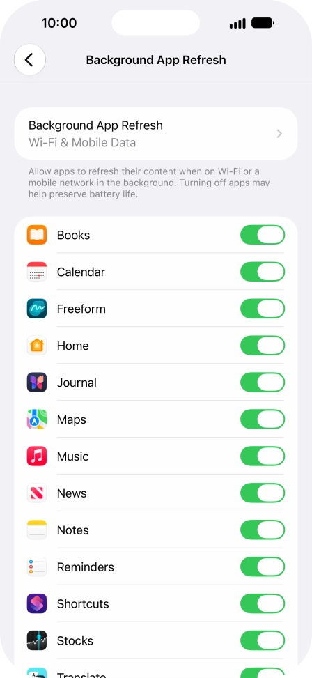 Press Background App Refresh. Press Background App Refresh.
