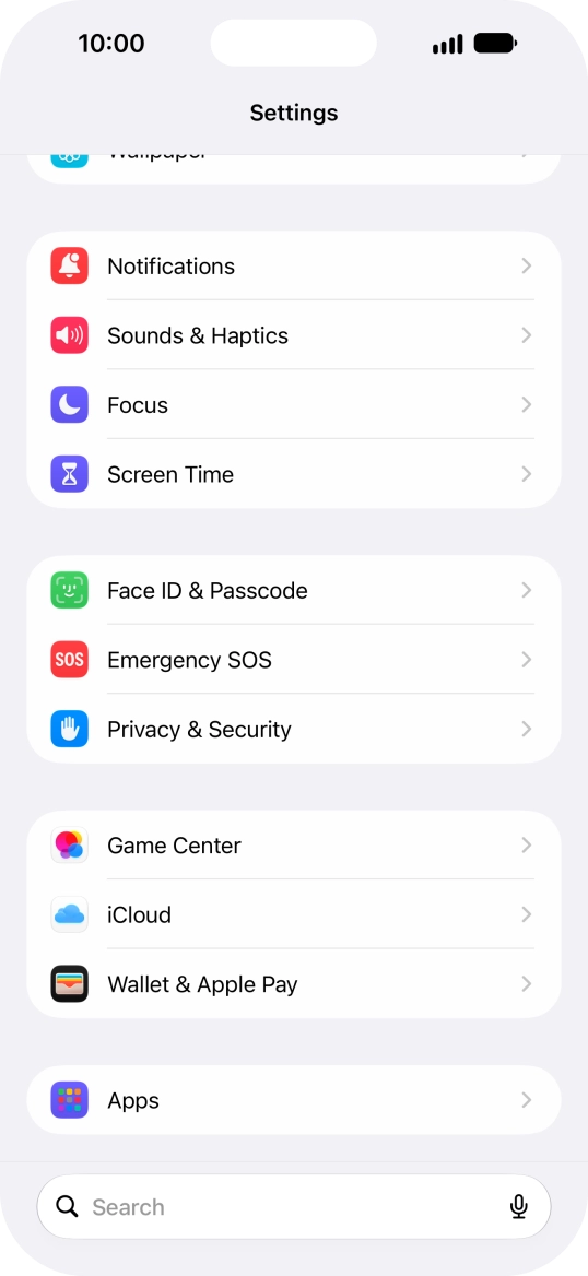Press Face ID & Passcode.