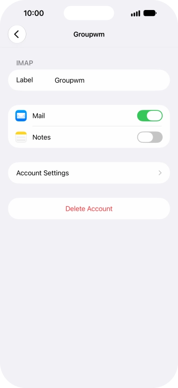 Press Account Settings.