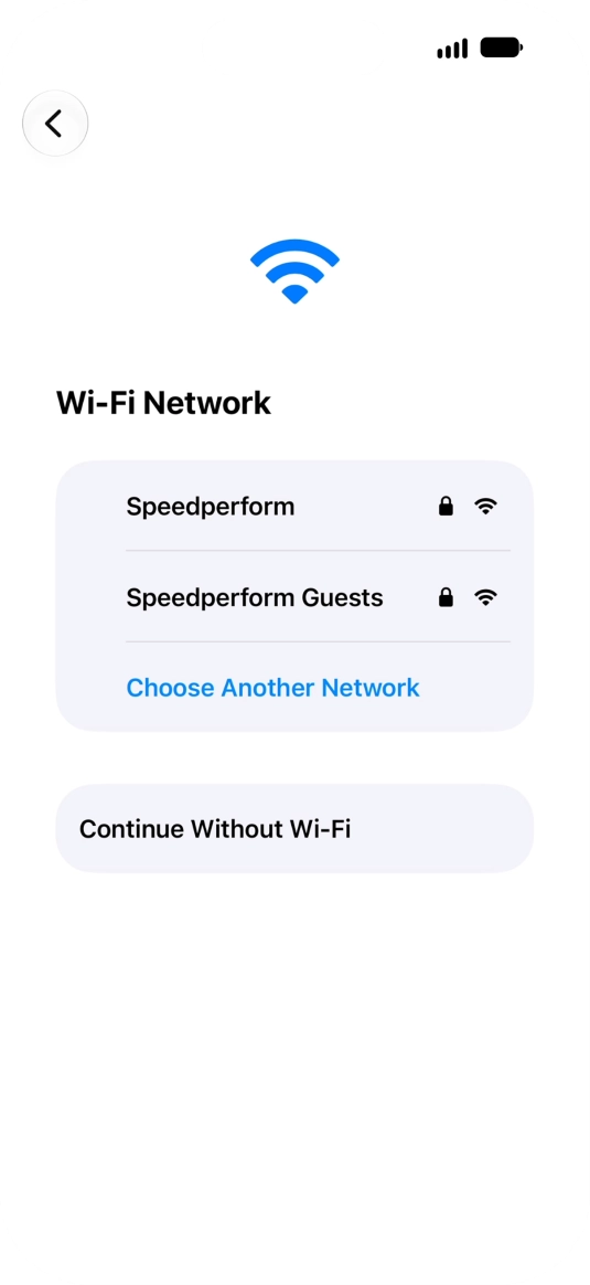 Press the required Wi-Fi network.