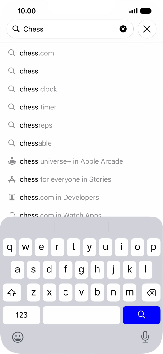 Press the search icon.