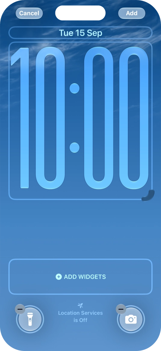 To customise the way the lock screen date is displayed, press the date widget and follow the instructions on the screen to find the required widget display mode.