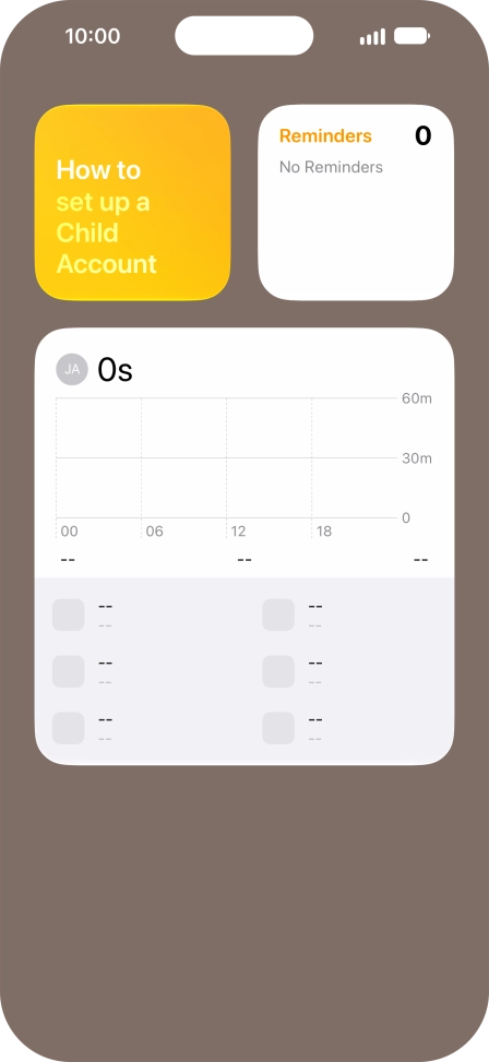 Slide your finger up or down on the screen to see more widgets.