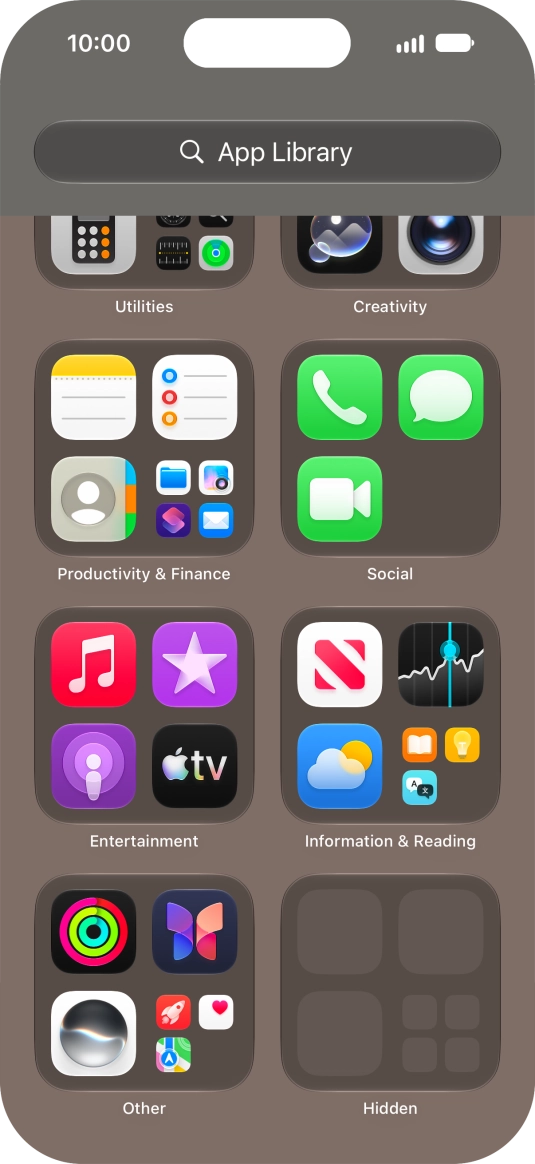 The app is now placed in the Hidden folder in the App Library.