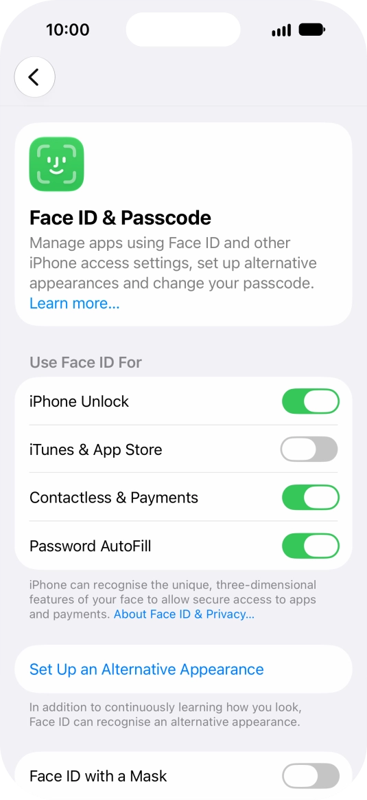 Press the indicators next to the required settings to turn them on or off. Press the indicators next to the required settings to turn them on or off.