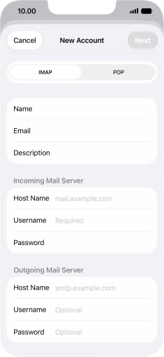 Press IMAP.
