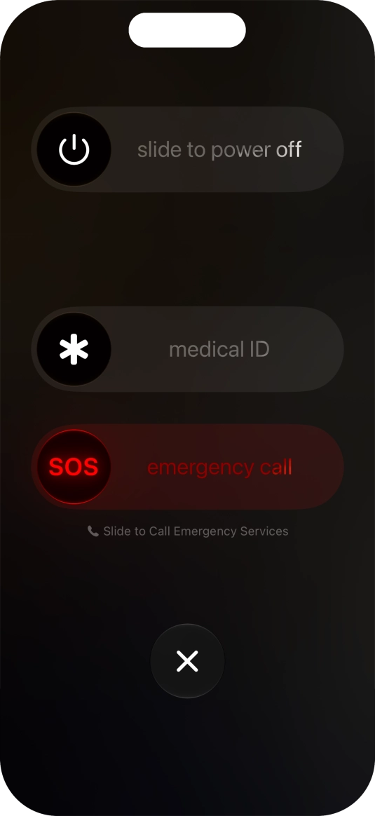 Press and drag the power off icon right.