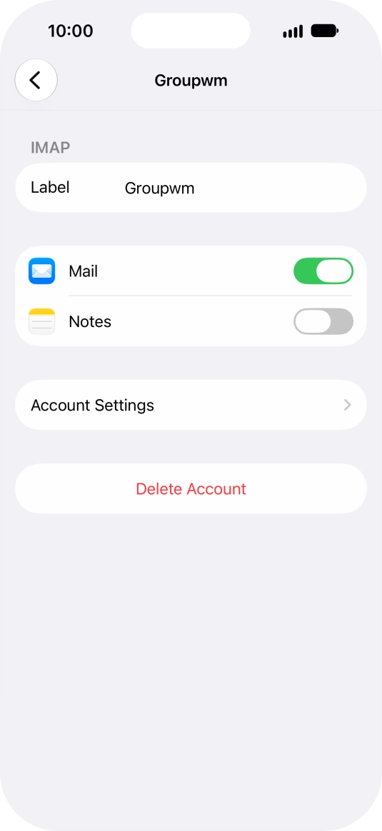 Press Account Settings.