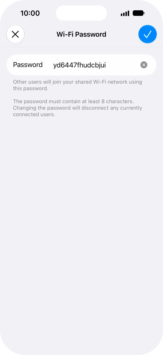 Press the confirm icon.