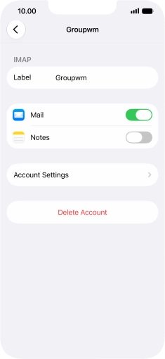 Press Account Settings.