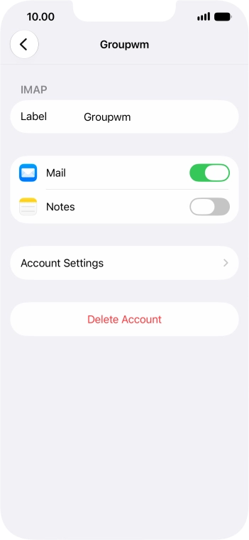 Press Account Settings.