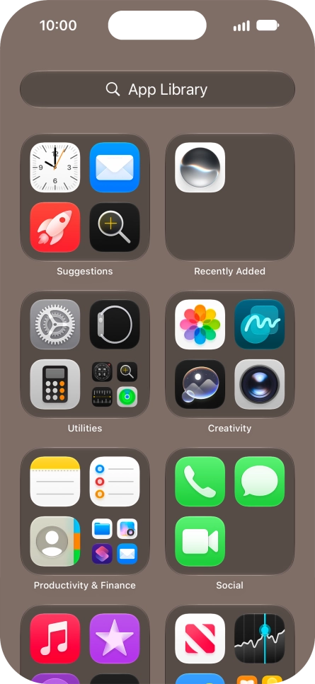Press the required app. Press the required app.