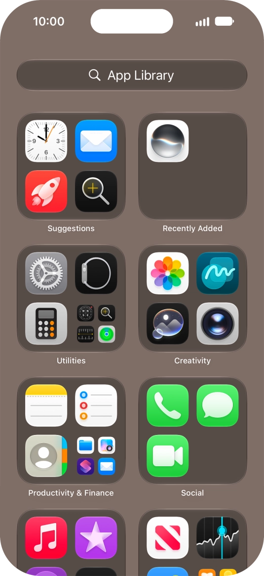 Press the required app. Press the required app.