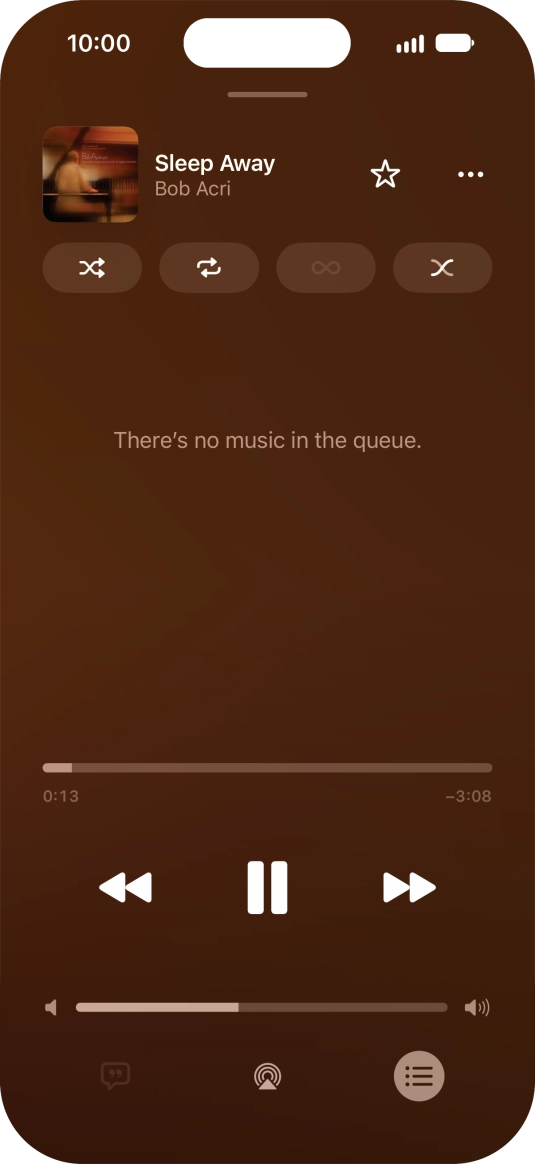Press the shuffle icon to turn the function on or off.