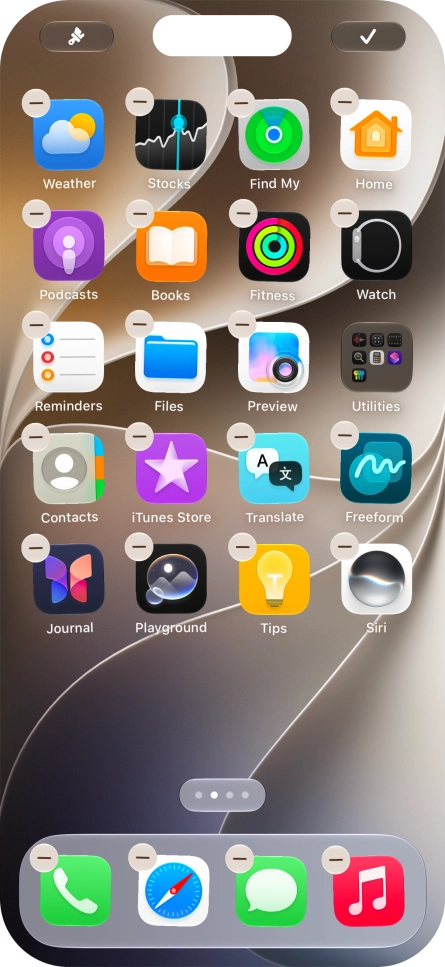 Press the home screen icon. Press the home screen icon.
