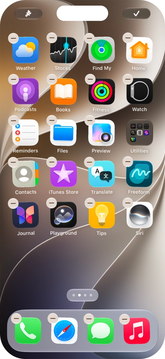 Press the home screen icon. Press the home screen icon.
