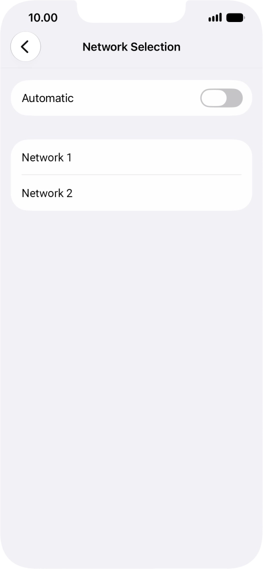 If you turn off the function, press the required network.
