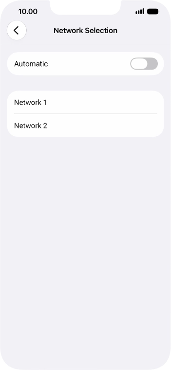If you turn off the function, press the required network.