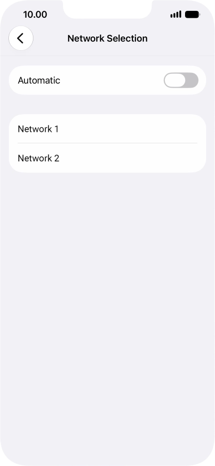 If you turn off the function, press the required network.