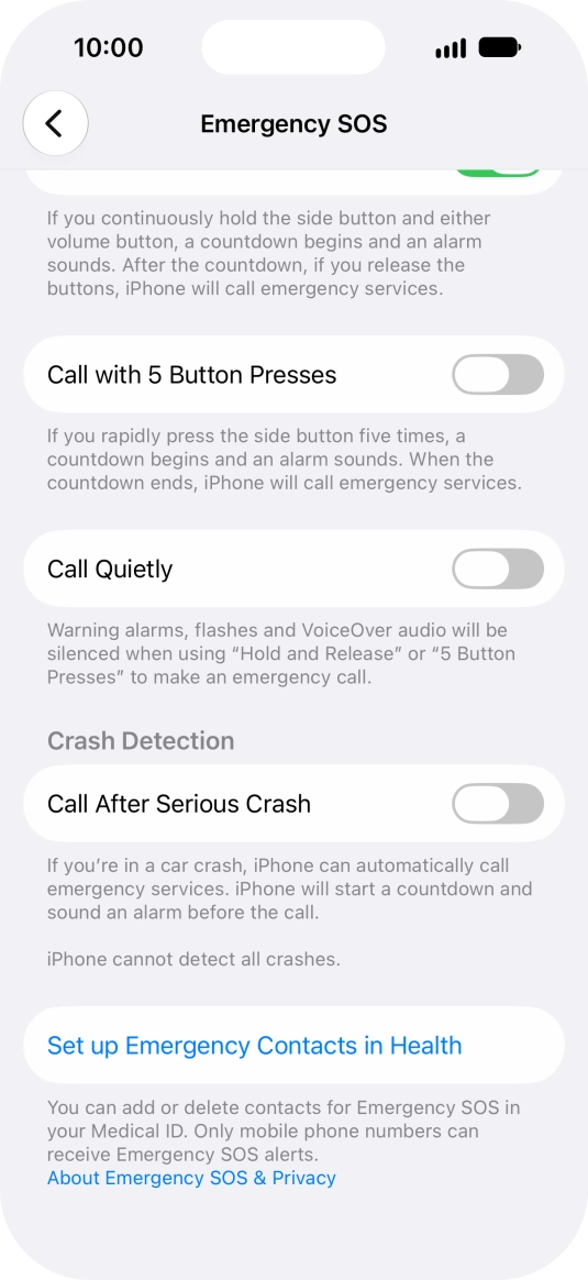 Press the indicator next to Press the indicator next to