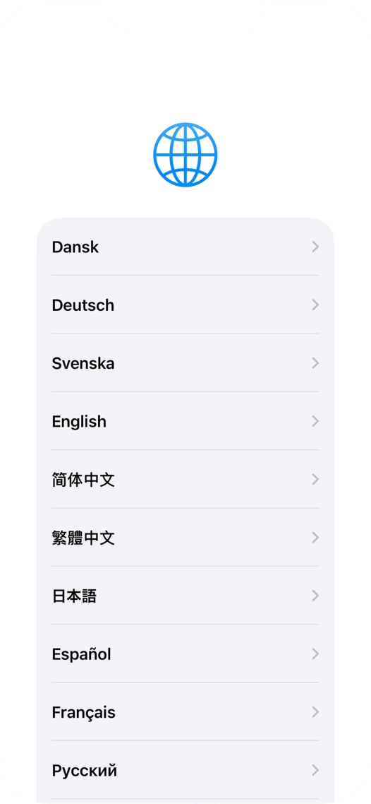 Press the required language. Press the required language.