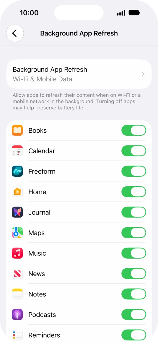 Press Background App Refresh. Press Background App Refresh.