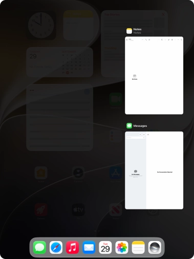 Slide upwards on the required application to end it. Slide upwards on the required application to end it.