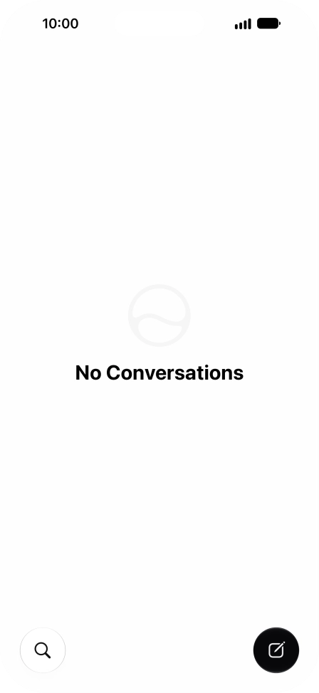 Press the new conversation icon. Press the new conversation icon.
