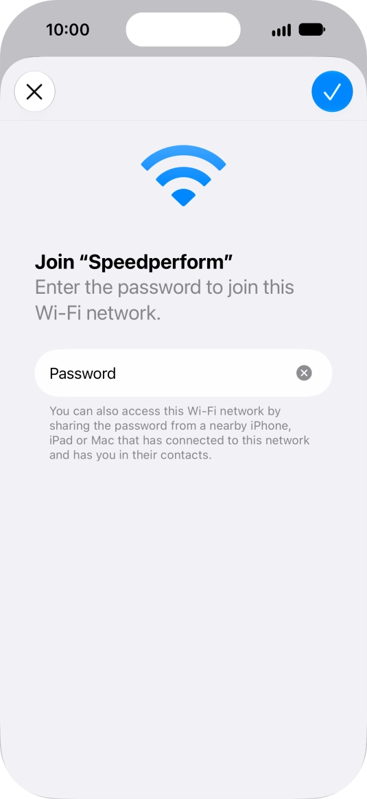 Press the confirm icon.