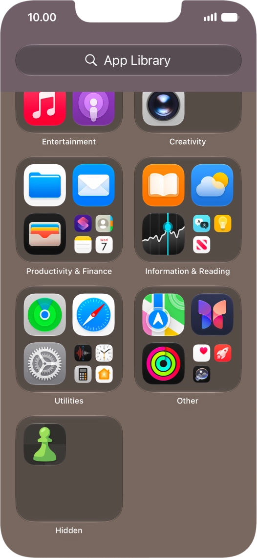 Press and hold the required app.