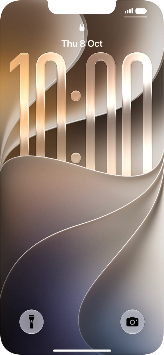 Press and hold anywhere on the lock screen.