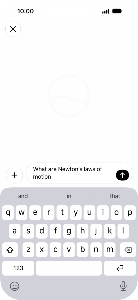 Follow the instructions on the screen to type or speak the required question. You can also attach pictures or documents and ask questions to them. Follow the instructions on the screen to type or speak the required question. You can also attach pictures or documents and ask questions to them.