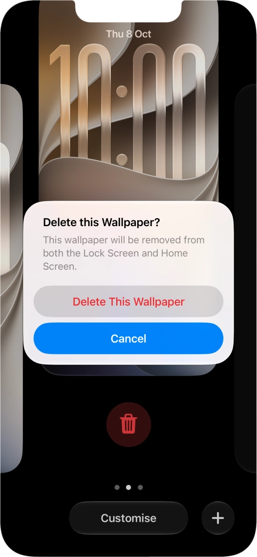 Press Delete This Wallpaper.