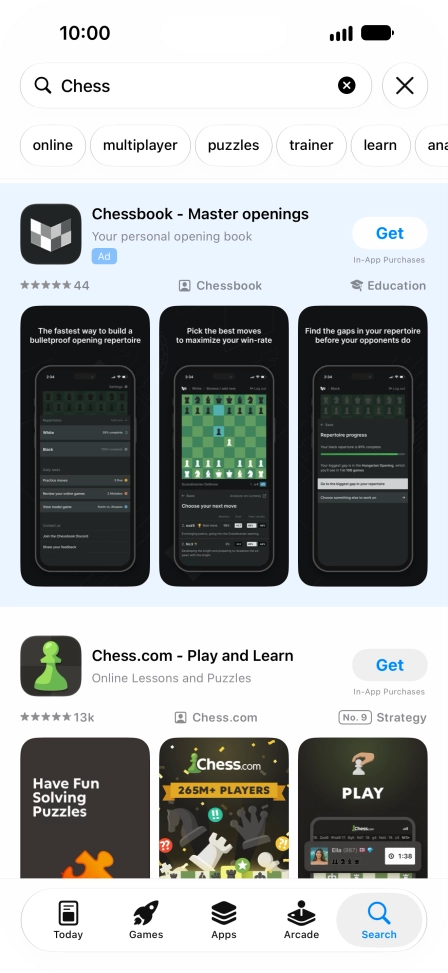 Press the required app. Press the required app.